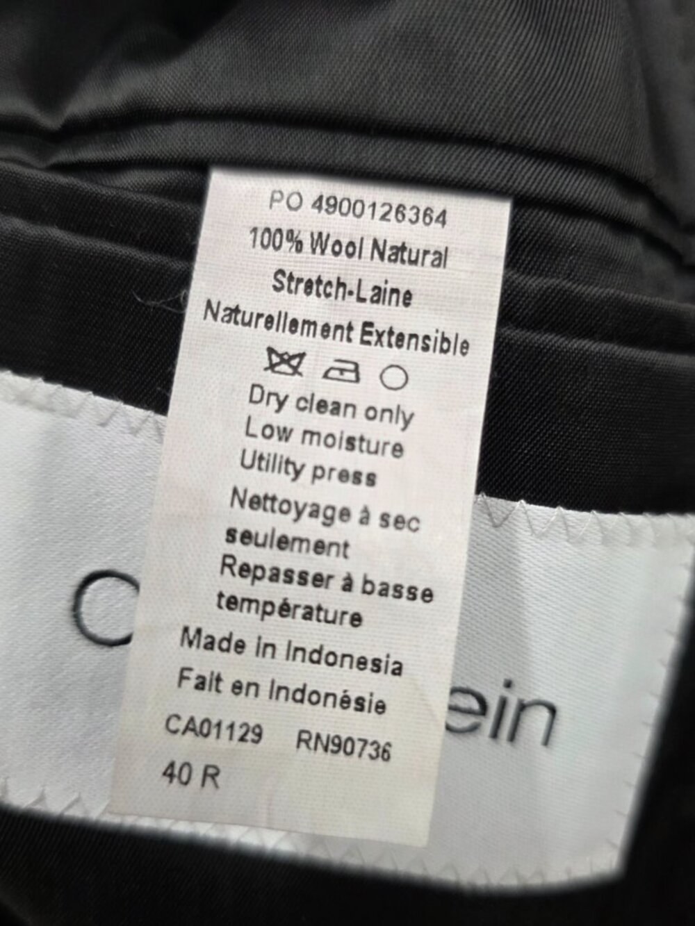 Calvin Klein 40R Black Blazer Sport Coat Tuxedo Jacket 2-Button Solid Y944 - Picture 10 of 11